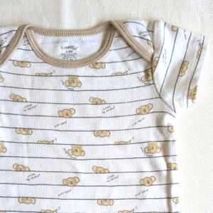 george neutral striped koala print cotton short sleeve bodysuit 3-6 months baby